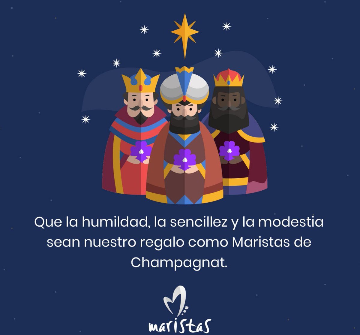 MaristasMedit's tweet photo. Felices Reyes Magos. Disfrutad de la #CabalgataDeReyes2019. Desde #Maristas deseamos que todos valoremos lo realmente importante y que Melchor, Gaspar y Baltasar nos sorprendan con los mejores regalos posibles #FelizNocheDeReyes https://t.co/qWqG4EBmFj
