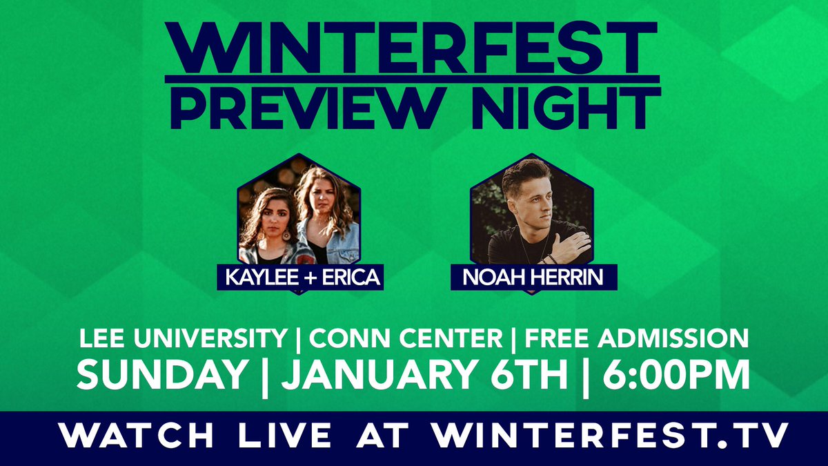 Don’t forget!! Tomorrow night is the Winterfest 2019 Preview! Join us Live at the Conn Center at <a href="/LeeU/">Lee University</a> or via Livestream at Winterfest.TV #winterfest19 #wf19