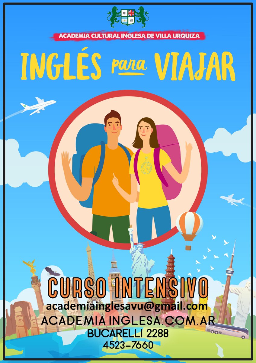 Curso de Verano para viajeros - FEBRERO 2019
5 clases de 2 horas diarias
Si vas a viajar no te lo pierdas!
academiainglesa.com.ar