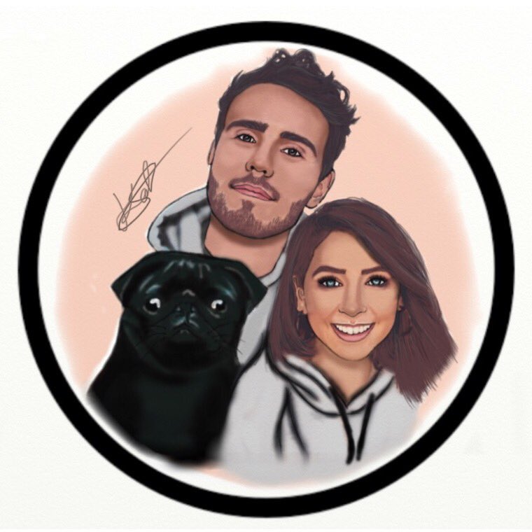DeafThisWay_'s tweet photo. Finally finished!! @ZoeSugg @PointlessBlog & Nala.. A family portrait, hope you guys like it!💗💗 #pointlessblog #zoella #nala #alfieandzoe https://t.co/17AY00w68Z