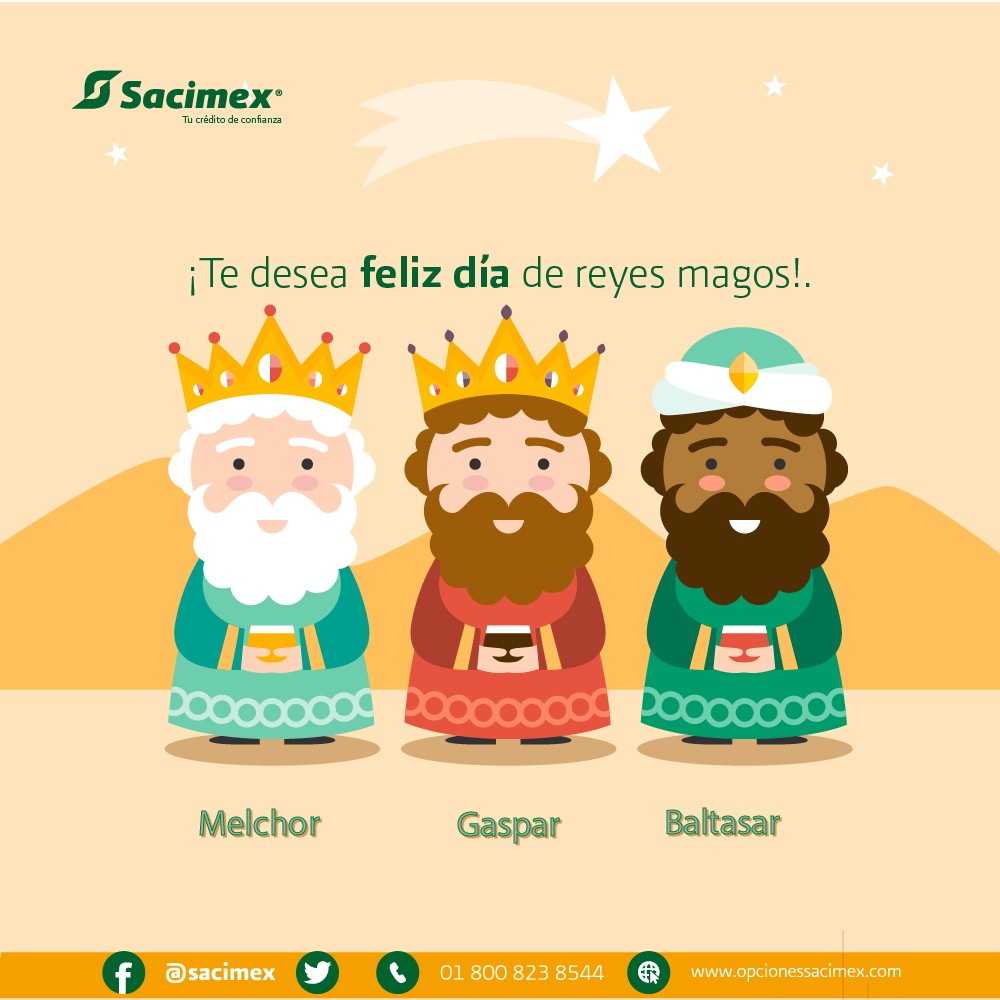 sacimex's tweet photo. Haz que esta sea la mejor noche de reyes de tu vida, reúne a todos tus seres queridos, abraza a cada uno de ellos y diles cuánto los aprecias, ese es el mejor regalo que podemos recibir.
Feliz día de reyes magos te desea #sacimex https://t.co/BrDjggKZxu
