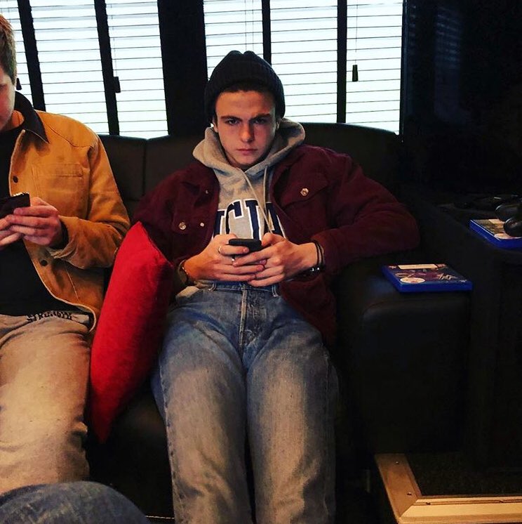 blake wearing his best piece of clothing: his maroon jacket .