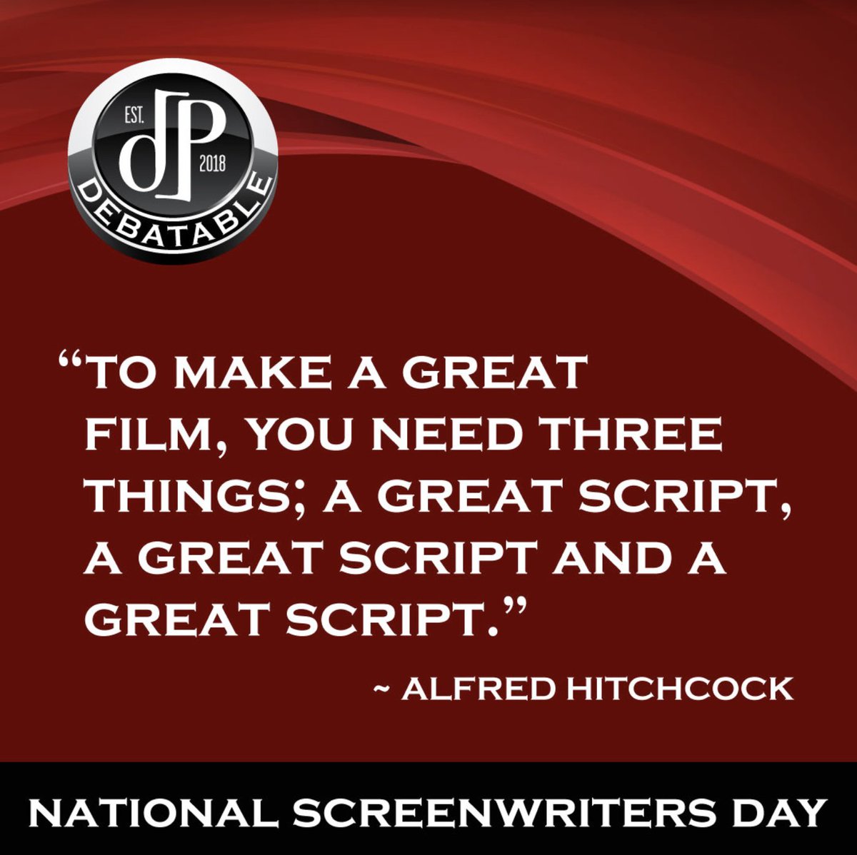debatableprod's tweet image. Happy National Screenwriters Day from all of us at Debatable to you! Hard work pays off!
+
+
#script #scripturefortheday #scriptinglanguages #scripture4may #scripturechallenge #scriptinglanguage #hardwork #hardworkpaidoff