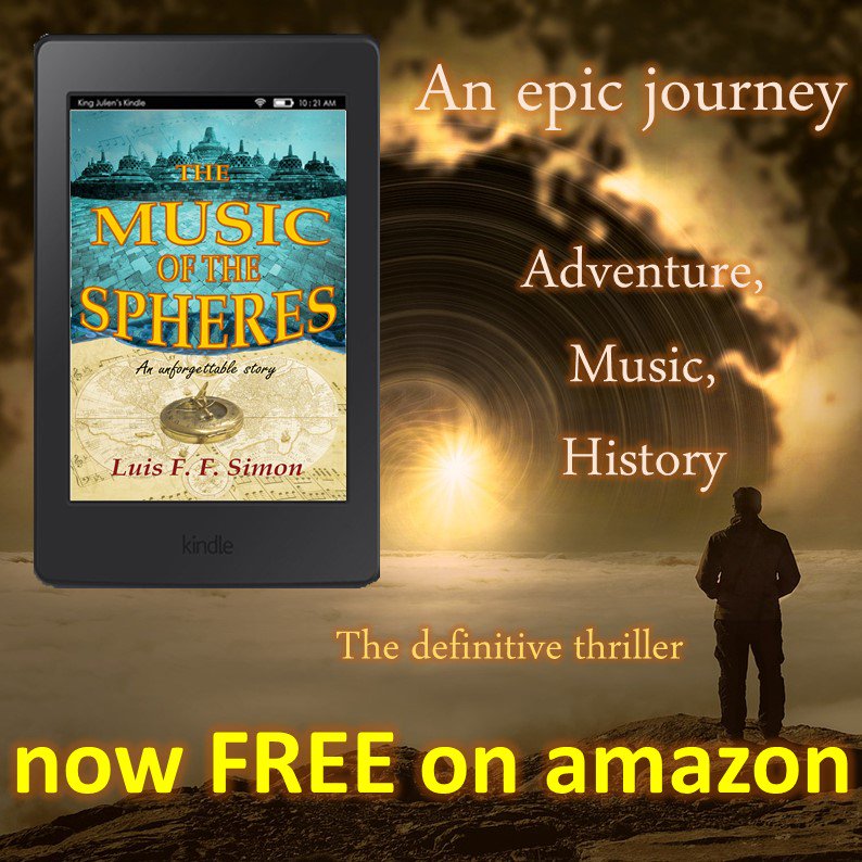 FREE download of my novel THE MUSIC OF THE SPHERES, only TODAY: 
amazon.com/dp/B07DR5W2NT  
-->Bestseller Spanish novel "EN CLAVE DE SOL", 110 reviews, 4.3 / 5 average.
#FREEEBOOK #freekindlebooks This offer dedicated to <a href="/alanparsons/">Alan Parsons</a> fans ("Eye in the sky" is part of the book BSO)