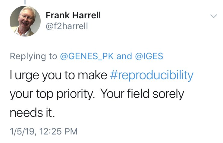 GENES_PK's tweet photo. #rigor and #reproducibility have long been promoted by  #genepisociety and the field generally. In fact these were the main  topics in past president Inke Koenig’s keynote at #IGES2018. @f2harrell should be happy to hear I have no plans to change this tradition. /longthread https://t.co/KQ2bR8AZ4s