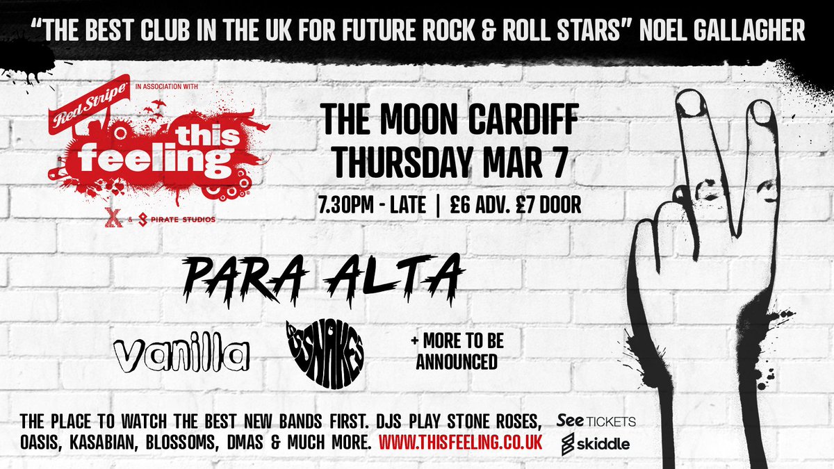 This_Feeling's tweet photo. #JustAnnounced @vanillabanduk + #sssnakes join @paraalta @TheMoonCardiff March 7

Tix: @seetickets  + @skiddle https://t.co/bkFV5A7t9y