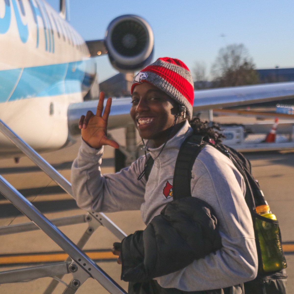 LouisvilleWBB's tweet photo. Off to Durham 🛫
Cards and Blue Devils tomorrow at 2 pm. #GoGards https://t.co/HFc16YFjy1