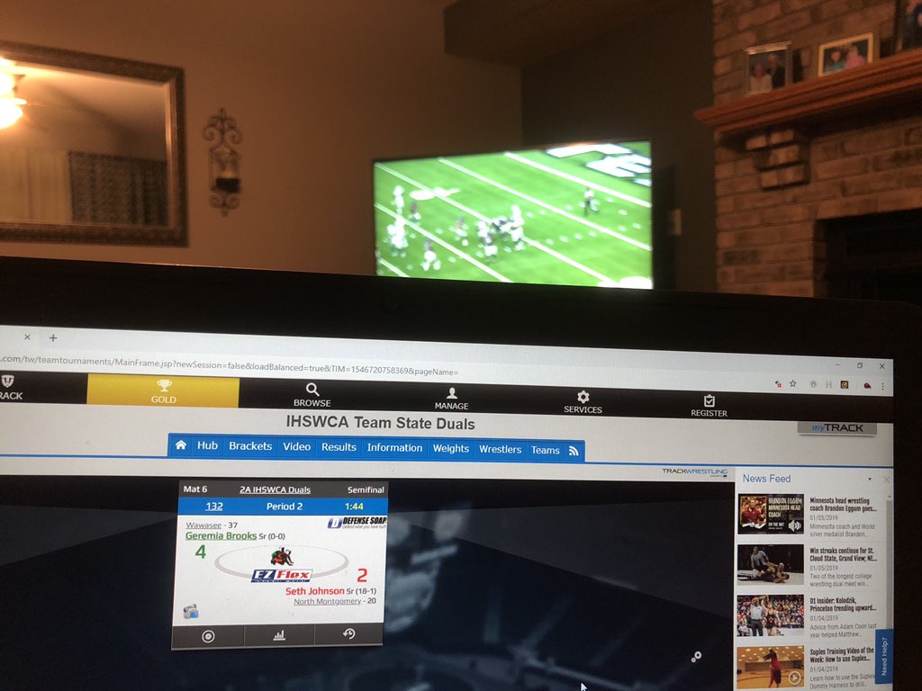 It’s a good Saturday evening when you can watch the <a href="/Colts/">Indianapolis Colts</a> on tv, follow <a href="/WrestlingNMHS/">Charger Wrestling</a> on the web, and listen to <a href="/nmhschargers/">North Montgomery Athletics</a> basketball on <a href="/WCVLSports/">Crawfordsville Sports Radio</a>. #ChargerPride
