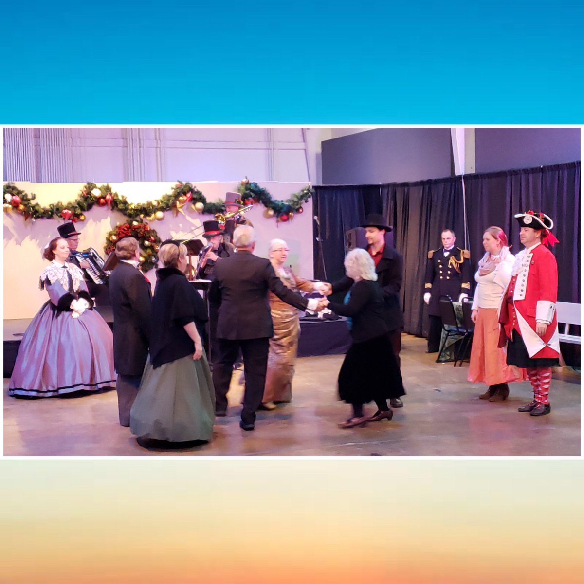 SoCalDickens's tweet photo. Dance Masters Darlene Hamilton and Jeff Bissiri lead classes in advance of the Twelfth Night Ball tonight at @SoCalDickens, part of @WinterFestOC in #CostaMesa #oclife #SoCalDickens #holidaytime #WinterFestOC #orangecounty #socal https://t.co/aEzg4bGLBo