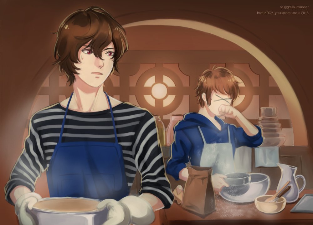 kurasaniwa's tweet photo. Hello, @GrailSummoner I was your secret santa and apologies for being late bring this Sandy and Gran baking together to you. Have a happy new year! ;v;)/
@Granblue_SS #gbfss2018 https://t.co/FXyBuU66mH