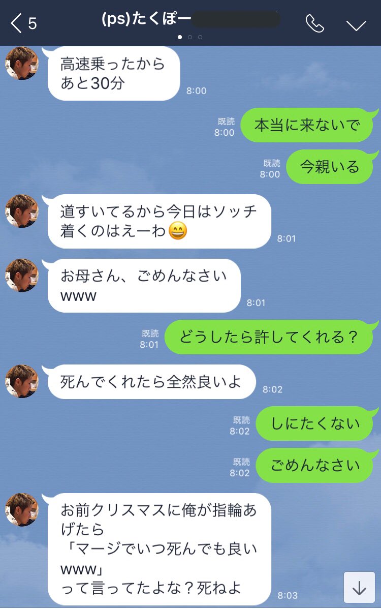 あいすん Twitterren Dv男とメンヘラ女のリアルline会話