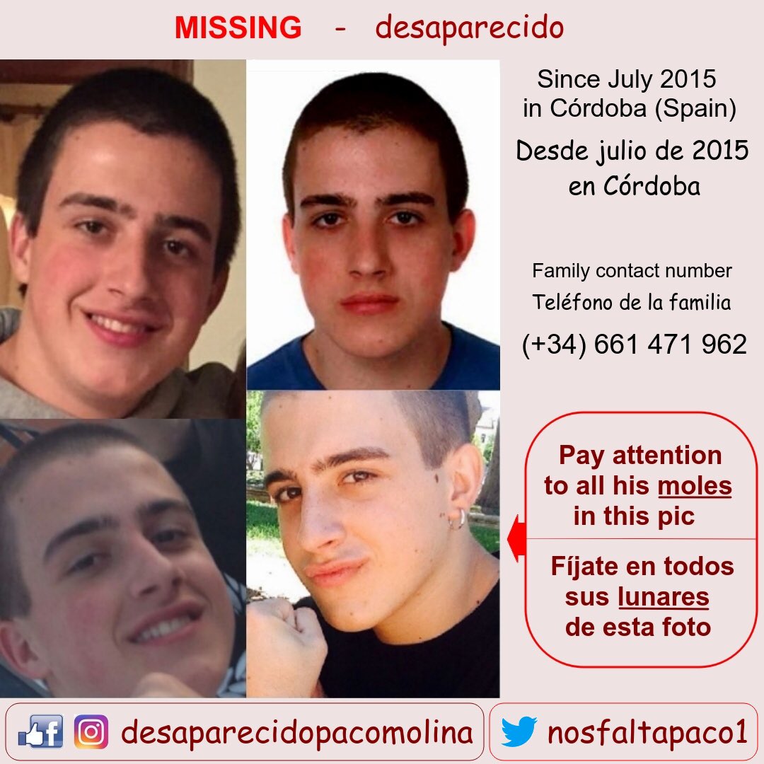 nosfaltaPACO1's tweet image. MI QUERIDO HIJO PACO!!! Por nuestra calle ya pasaron los REYES, los espere en silencio con los ojos bien cerrados. Y NO te han traido a casa. Quizas no recibieron mi carta. He soñado tanto con el abrazo de esta noche!!!! #buscandoapacomolina Tlf familia 661 471 962