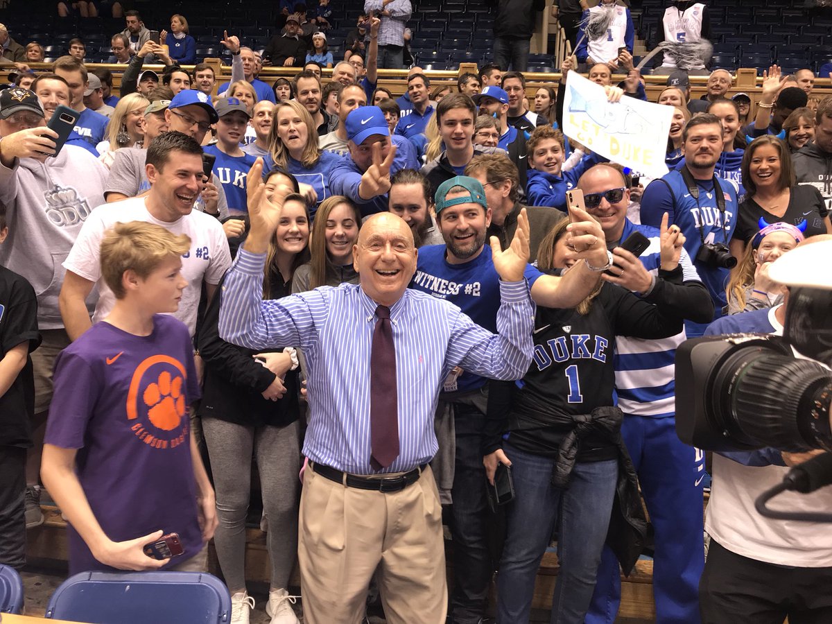 DickieV's tweet photo. What a fantastic venue CAMERON INDOOR STADIUM / Duke - Clemson 8 pm @espnbob @AllisonW_Sports  Join us @espn @mike_schiffman https://t.co/l9coJKo5CX