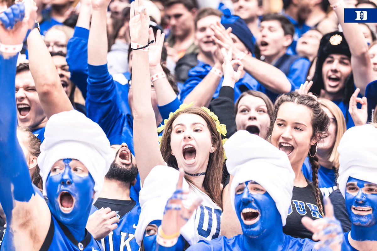 DukeMBB's tweet photo. Crazies are ready for the ACC opener. Let’s get it. 

#HereComesDuke #StayCrazie 😈😈😈😈😈 https://t.co/nphXdrnYnm