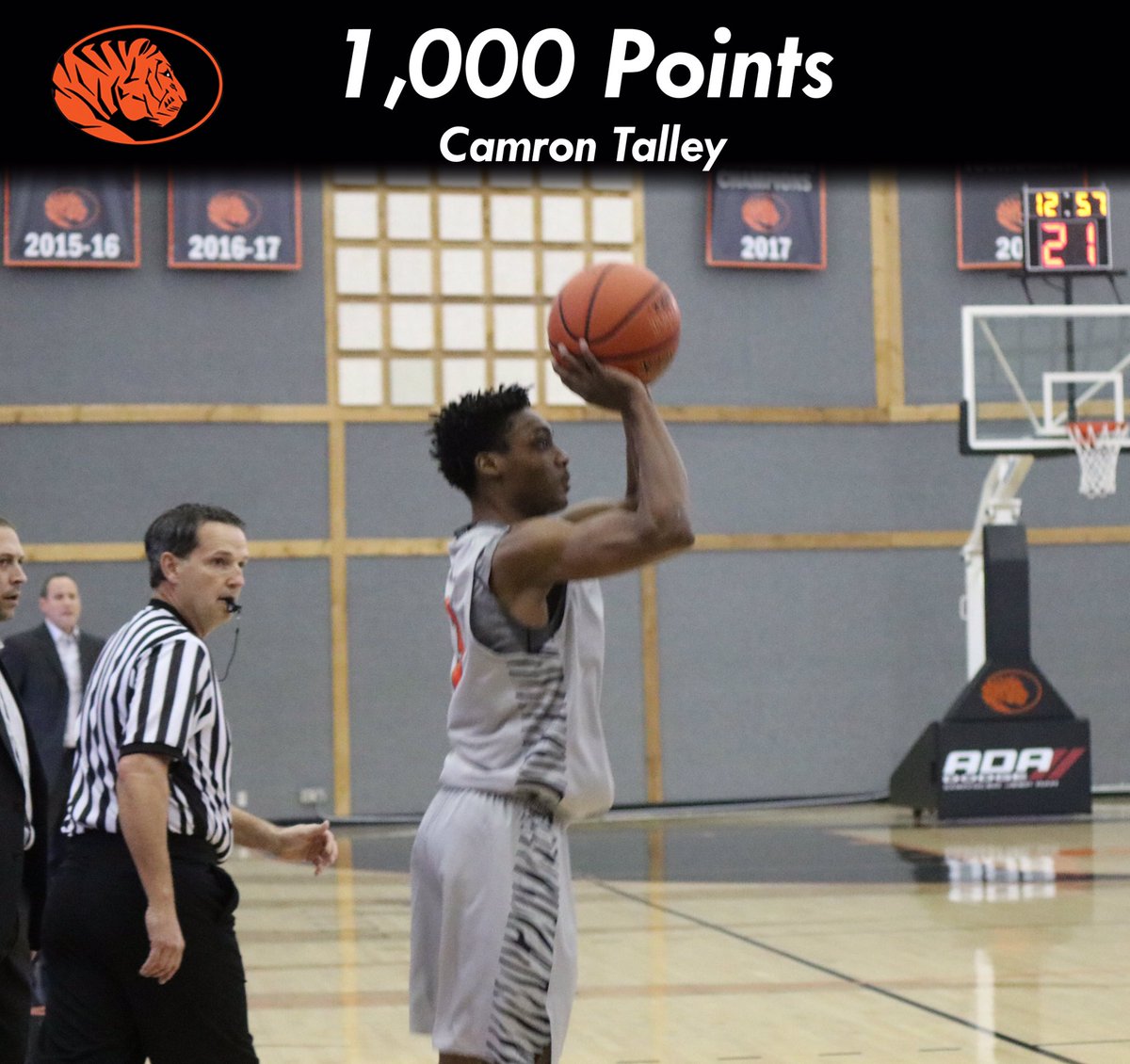 During our game today, Junior Camron Talley eclipsed the 1,000 point mark! Congrats, Cam! #HearOurRoar #DevelopU