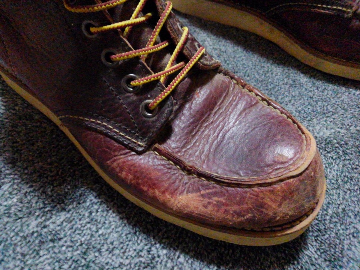 ぐいっと 殆ど履かないキズでガサガサになっているブーツをチョい手入れノ巻 ホーキンス Hawkins ワークブーツ Hl