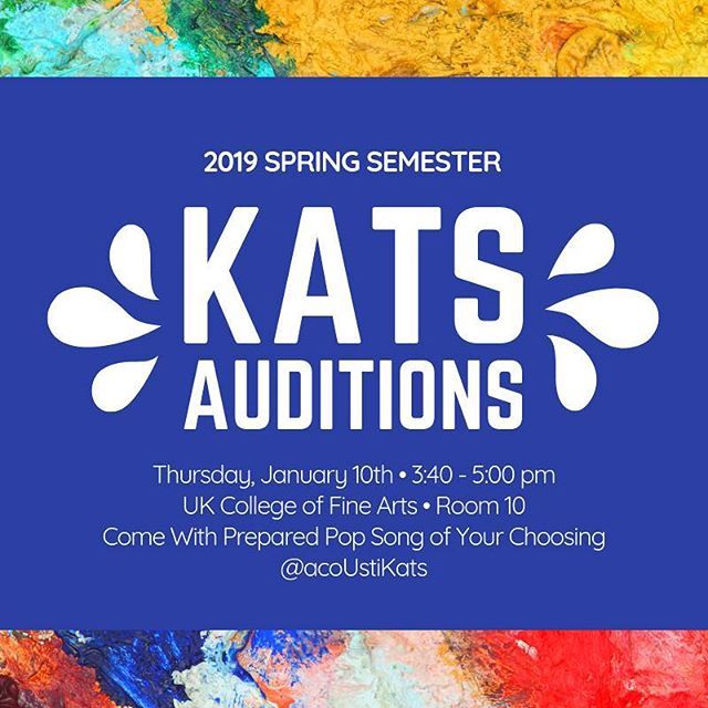 acoustikats's tweet image. Calling all future Kats! Spring semester is just a few days away and so is your chance to join the acoUstiKats! 🔵🎶⚪️
Sign-ups will be posted in the Fine Arts building #gocats bit.ly/2R9zbgr