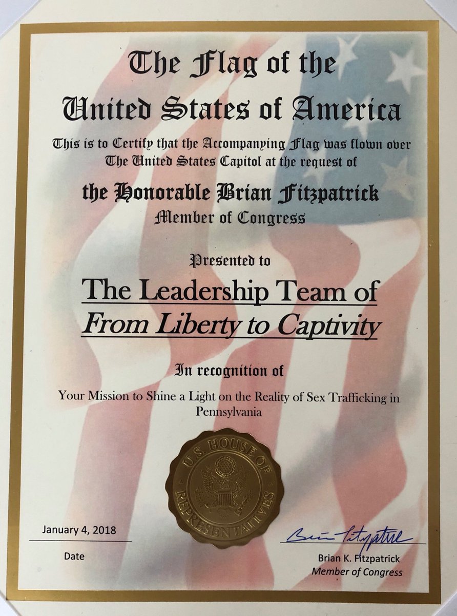 FromLibToCap's tweet image. Flag flown at US Capitol &amp;amp; Proclamation made by US House of Representatives 1/04/19 in recognition of FLTC!  Thank you @RepBrianFitz!