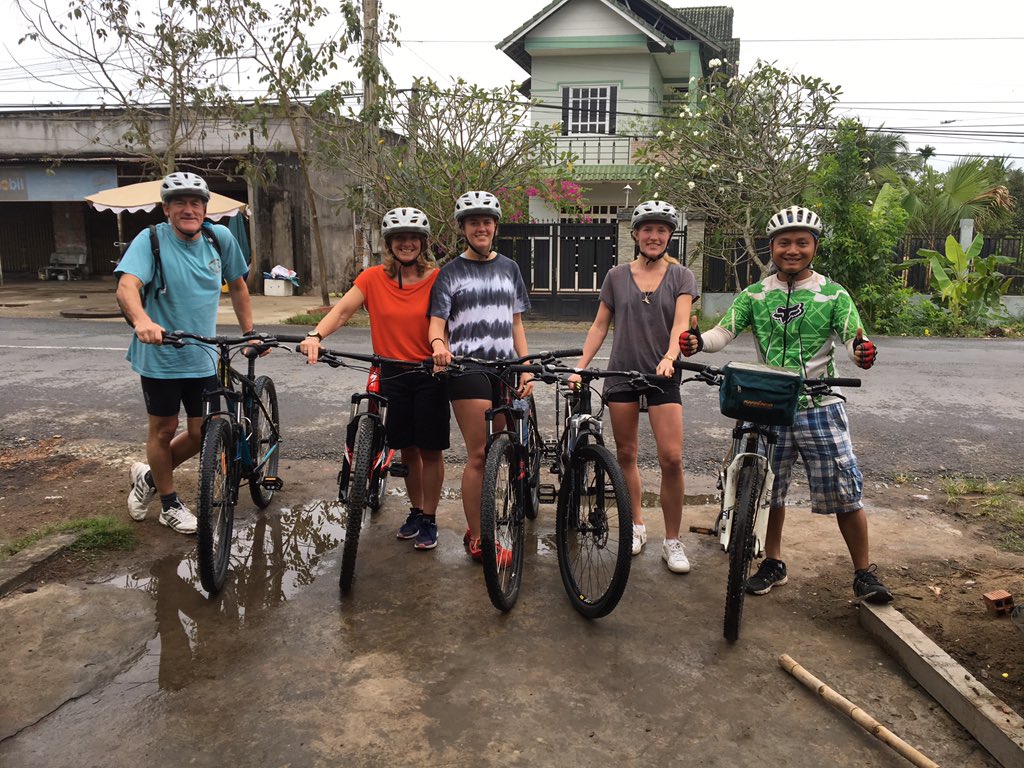 Simon_J_Lowe's tweet photo. @romanovsun @exmouthparkrun What you don’t realise is that they will keep reminding you for many years to come - katie will vouch for it. But you can get your own back - the girls hate cycling 🤣the lowes in Vietnam. https://t.co/VvxUnZkekW
