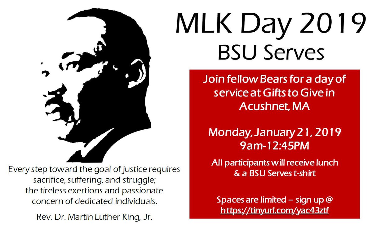 Matthew_Rushton's tweet photo. Come join @BridgeStateU #BSUServes this @MLKDay for a day of service.  @BSU_Alumni @MattQuimby #ThisisBSU https://t.co/HHVGXUVDsj