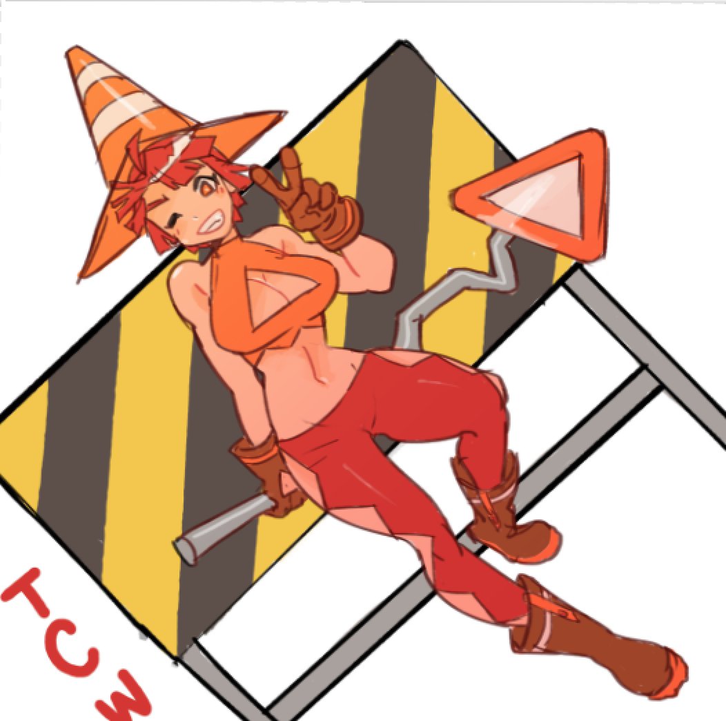 6. Uudelleentwiitattu. finally drew traffic cone witch again. 