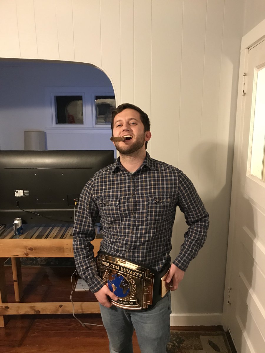 WebdotcomDL's tweet image. Congratulations to the newest holder of the Web Championship belt, @riehja007!