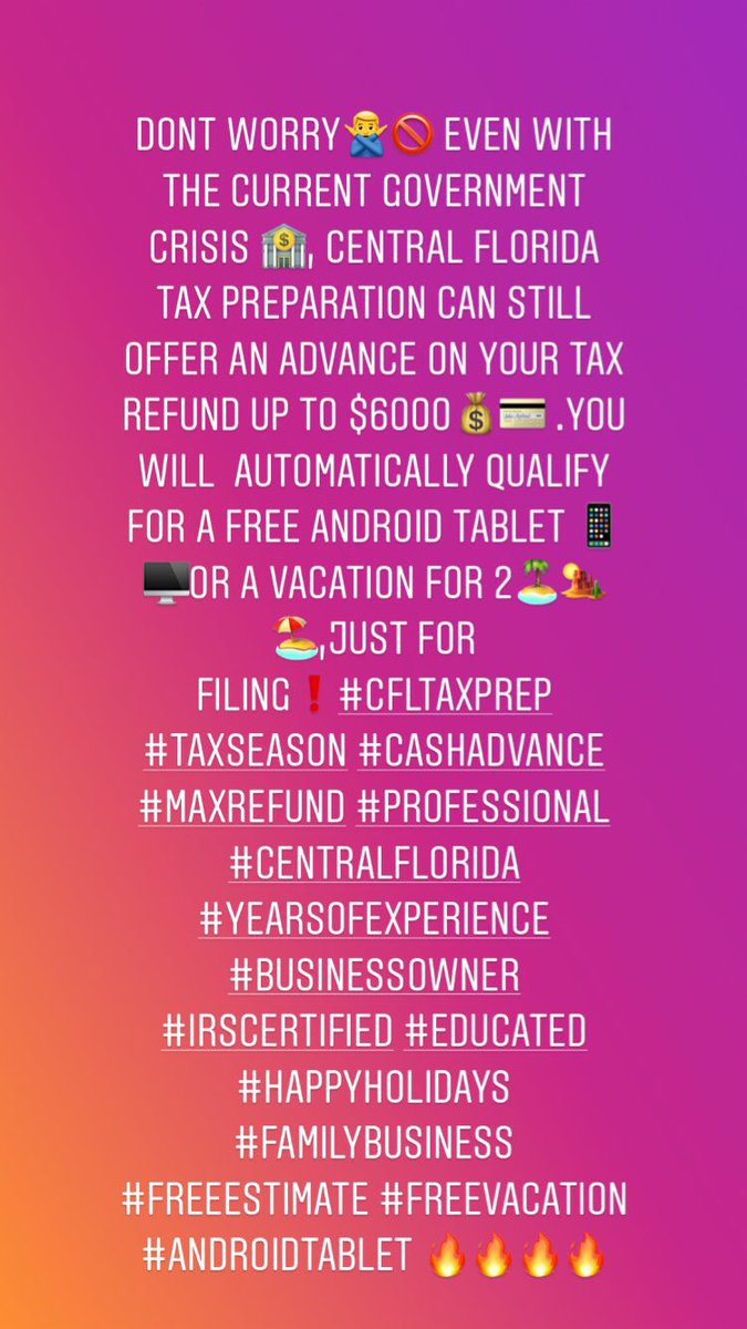 knoxsense's tweet photo. Come see me at Central Florida Tax Preparation https://t.co/xqhng9A9sC
