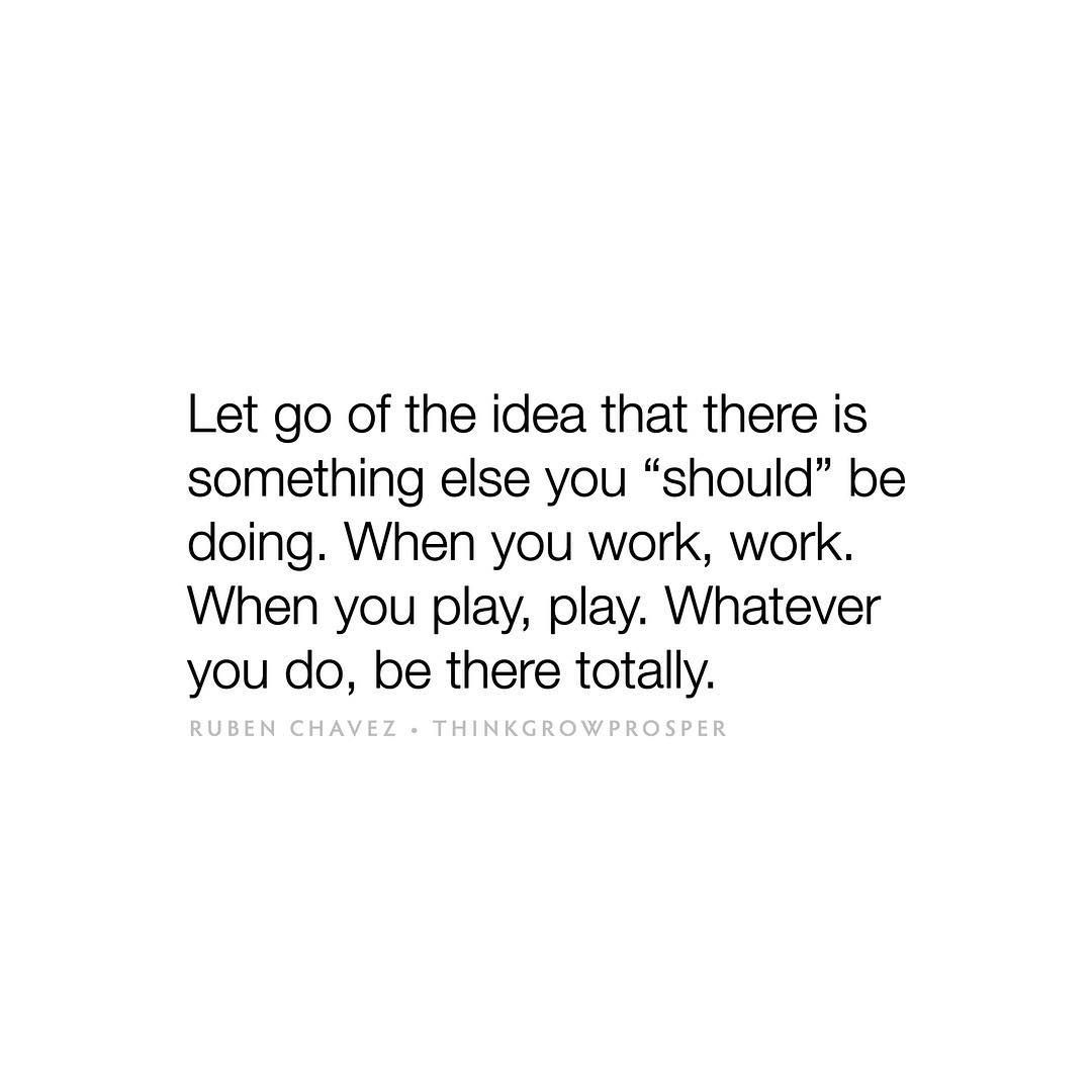 Reposting @thinkgrowprosper:
...
"Stress happens when you want to be doing something other than what you are doing now."