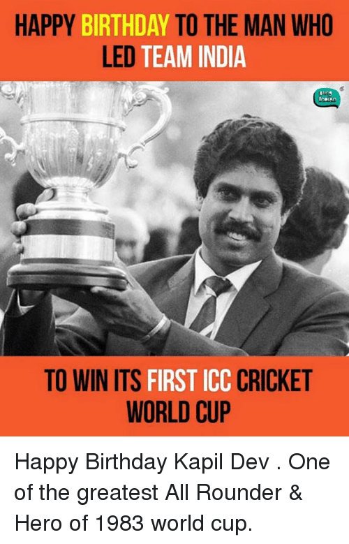 Happy birthday Kapil dev    