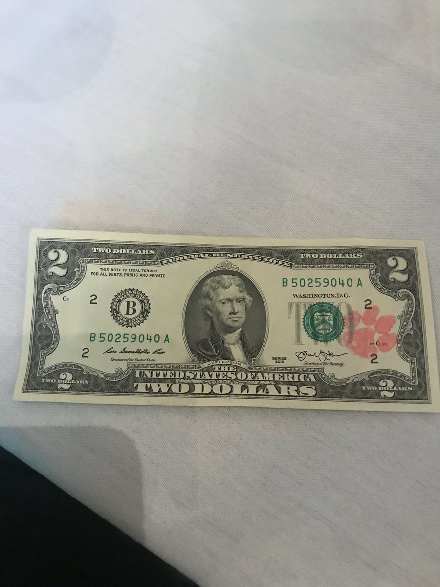 This $2 bill was given to me from lifelong Tiger fan @clemsont1ger. For over three decades, when Clemson fans travel, they take $2 bills and stamp them with a tiger paw, letting the world know that Clemson was there. Very cool tradition.