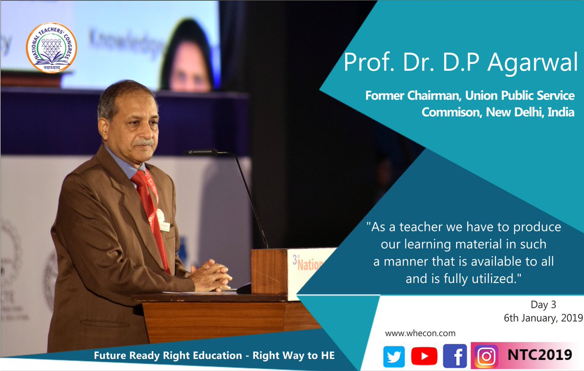 ntcpune's tweet photo. Prof. Dr. D. P. Agrawal 
Former Chairman , Union Public Service Commission, New Delhi, India.
#MITWPU #3rdNTC #NTC2019 

Visit the NTC Bulletin - https://t.co/V7Ll2kDhNT https://t.co/7wxIQwvizs