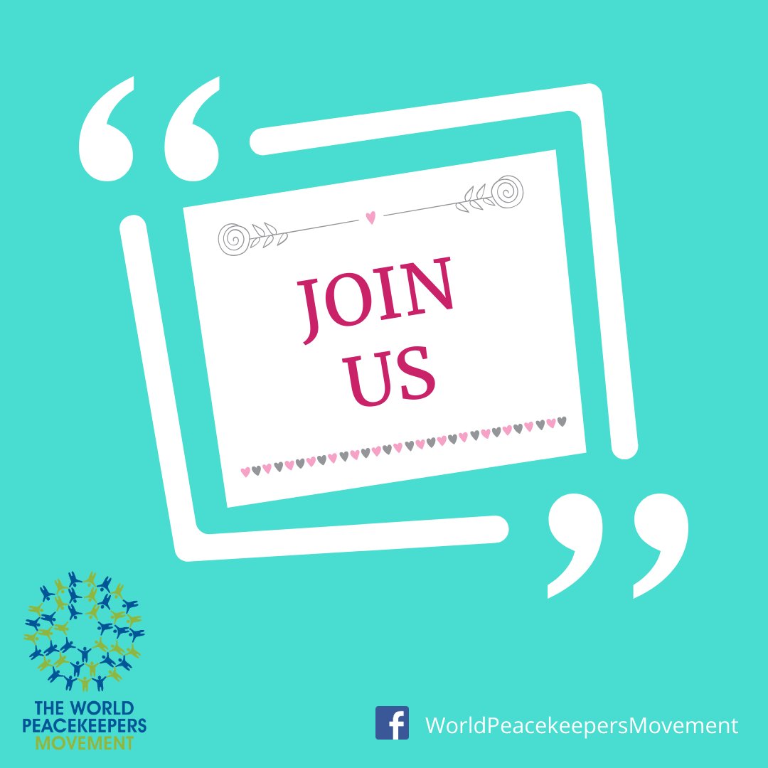 Become a part of the world’s largest peace army.

Know more: twpm.org

#beapeacekeeper