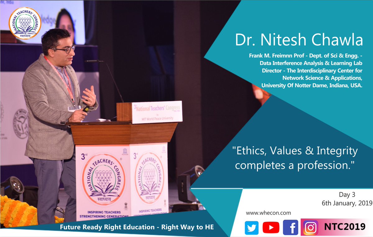 ntcpune's tweet photo. Dr. Nitesh Chawla
Frank M. Freimann Professor- Department of Computer Science and Engineering
 Director- Data Inference Analysis and Learning Lab (DIAL),
 Director-  The Interdisciplinary Center for Network Science and Applications (iCeNSA), University of Notre Dame, Indiana, USA https://t.co/3H1005Oazz