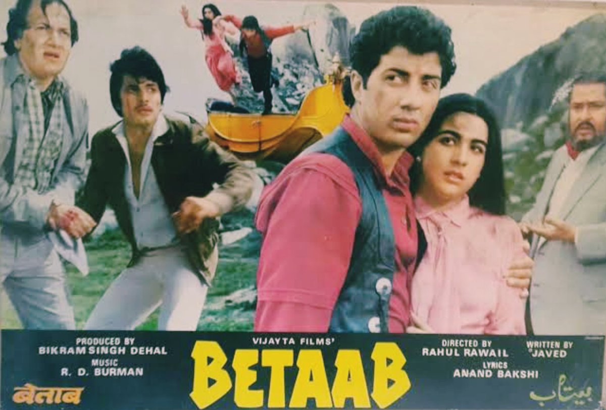 #SundayShowcase: #Betaab (1983)- After separation with #SalimKhan, writer #JavedAkhtar first time wrote the script of this movie as an independent writer.
Very few people know that actress #MeenakshiSheshadri & #Mandakini auditioned for the film in 1981, but both were rejected.