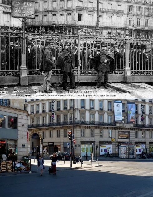 PhotosHistos's tweet photo. #Paris Avant-Après, vers 1908-2011, La gare Saint-Lazare de la cour du Havre https://t.co/nWqRvSBoZy https://t.co/52MmUb5mOC
