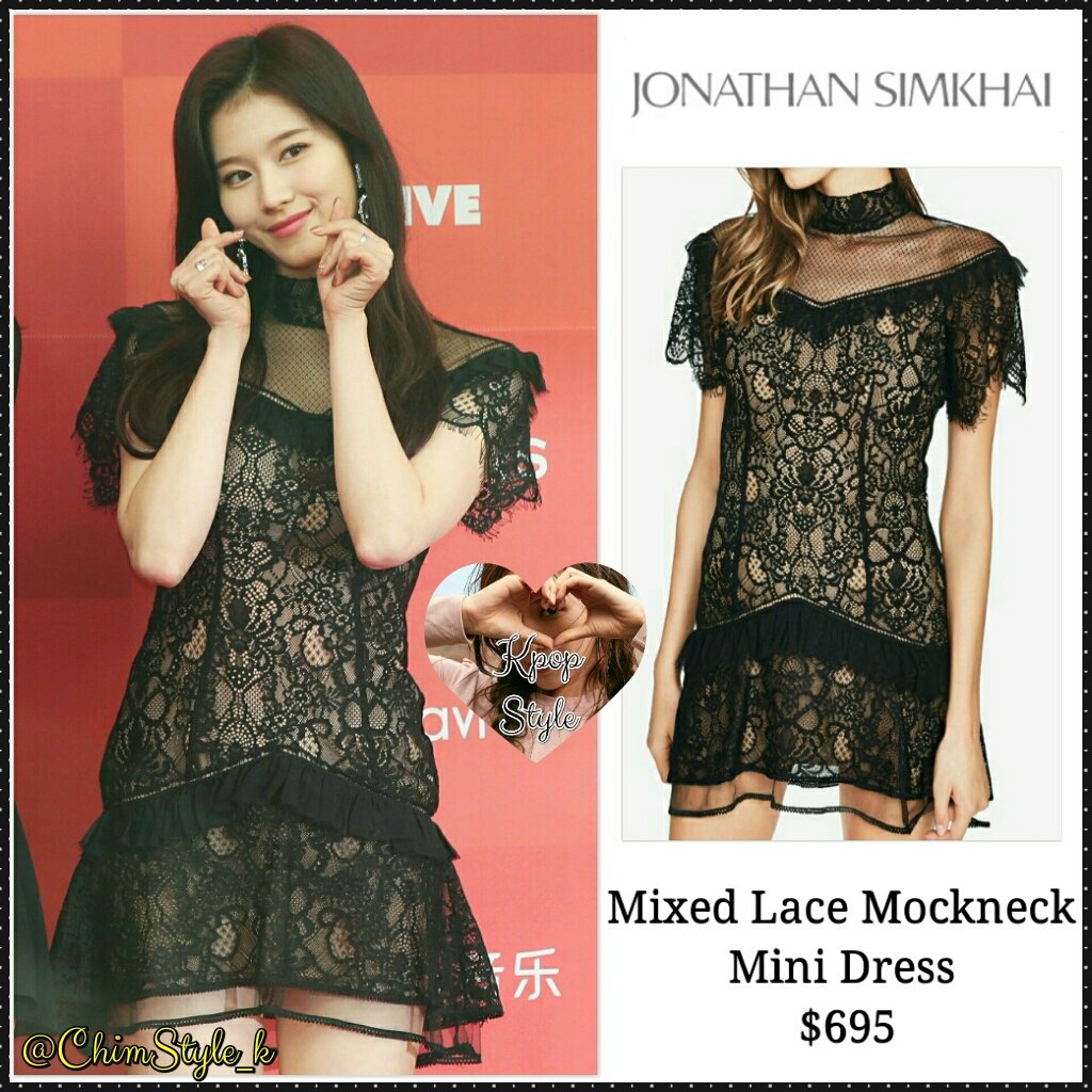 jonathan simkhai mixed lace mini dress