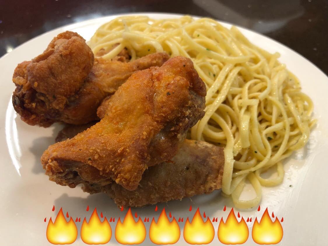 Itechpizza's tweet photo. Spicy Hot Chicken with Linguine $8.99! We dare you to try!! https://t.co/Biv1weqVo8
