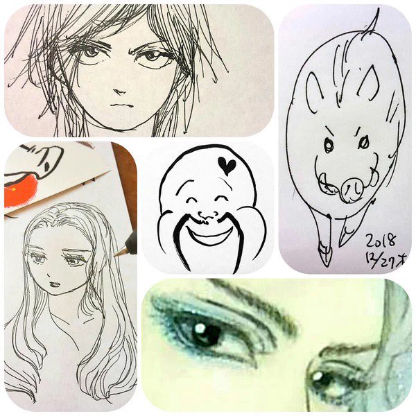 昨今のこまごました絵たち(2018.10～2019.1) : はまだまいこ 絵のブログ https://t.co/202dNIILn8 