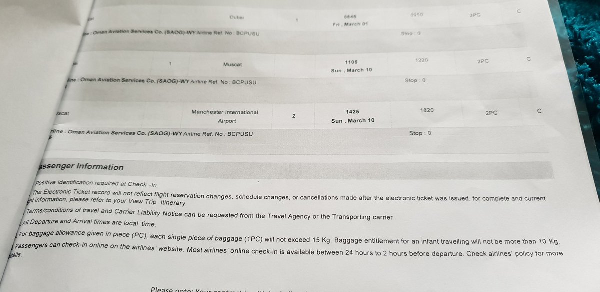 oman air 2pc baggage