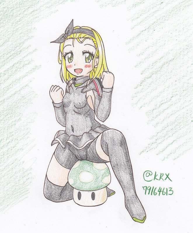 #艦これ版深夜の真剣お絵描き60分一本勝負
#艦これ版真剣お絵描き60分一本勝負_20190106
#ルイージ
この子のダメコンだけなんかおかしい 
