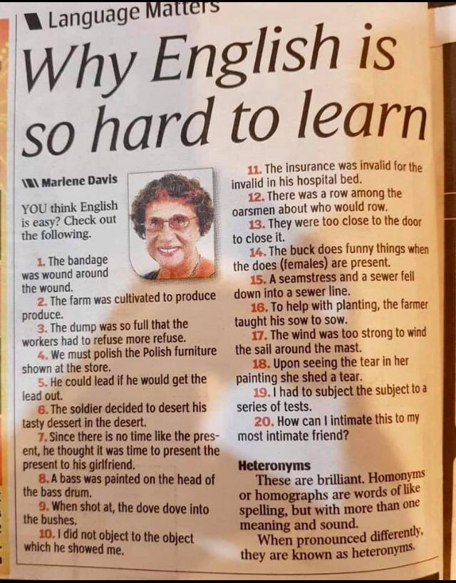 why english is difficult