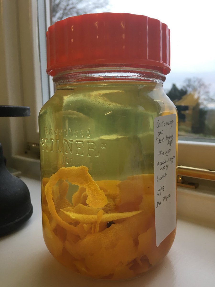 Good batch of Seville orange #gin about to go to the back of the cupboard. Be ready in three years...