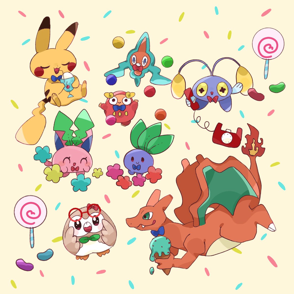 Twoucan フォロワーさまの一番好きなポケモンで集合絵を描く の注目ツイート イラスト マンガ