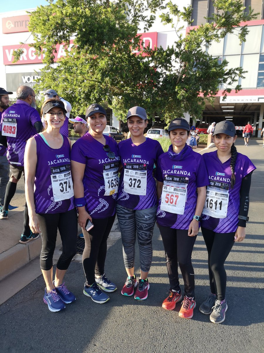 JacarandaRun's tweet photo. Jacaranda runners at the A4A Road Safety Race held at the Centurion Lifestyle Centre on Saturday. Congratulations to all those who participated in the 10km and 21km events.

#JACWeekends #a4a #roadsafety #centurionlifestylecentre #2019 #newyear #purplearmy  #jacarandathleticlub https://t.co/L5kQu55Snc
