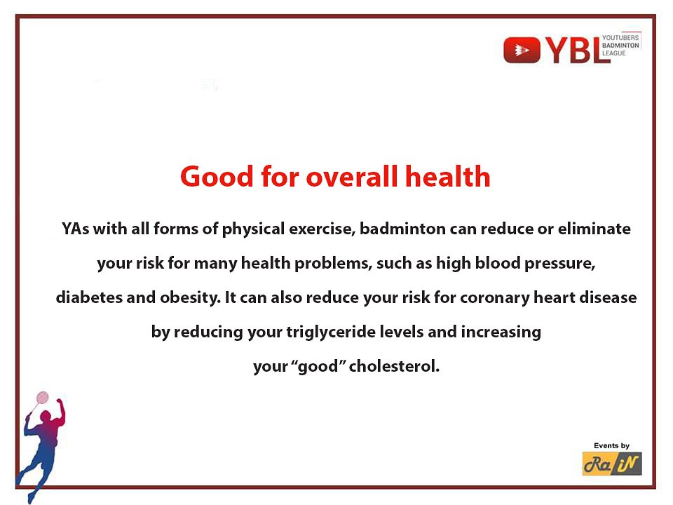 official_ybl's tweet photo. Good for overall health
.
.
.
.
.
.
.
.
.
.
.
@official_ybl 
#youtubersbadmintonleague 
#YBL2019 
#IdhuNammaYBL 
#sports  #badminton #badmintonleague 
#healthy #players  #YouTubers #reallife https://t.co/anhGHRbNE6