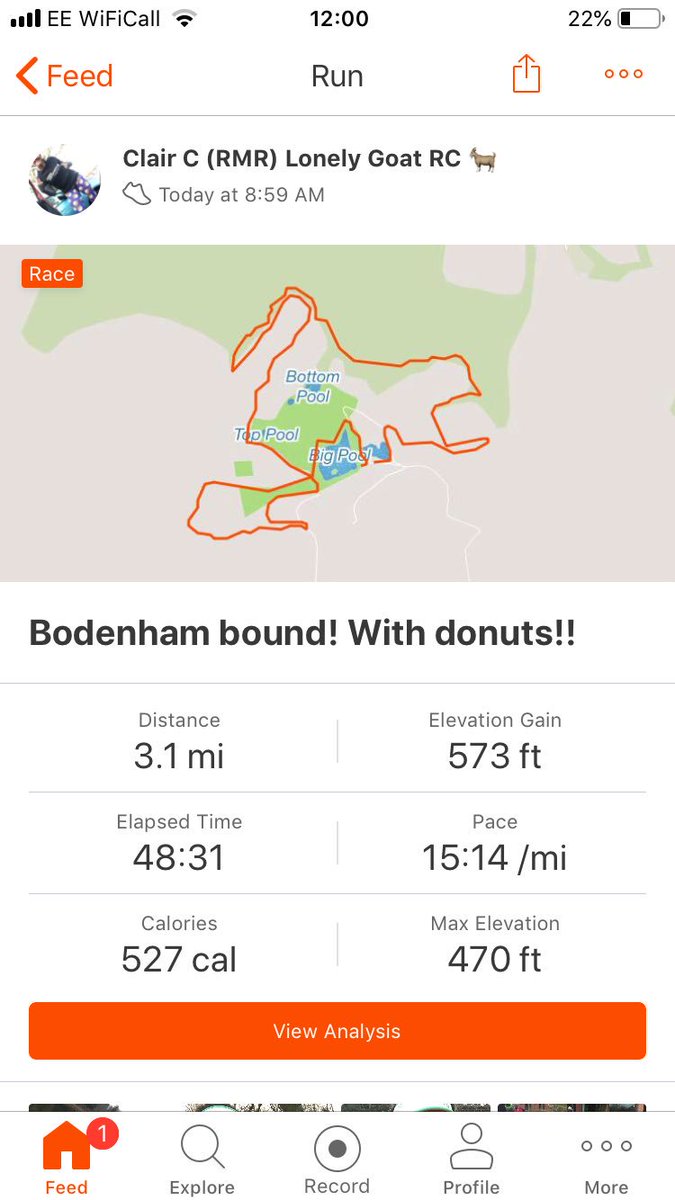 clair_cains's tweet image. Awful run today... couldn’t stop coughing so admitted defeat and pulled out at 5k instead of finishing 10k. Still got my donut tho! @runr_uk @racecheck @purdueperform @UKRunChat #runr #purdueperformance #lonelygoat #visorclub #donut #bodenhambound  #ukRunChat