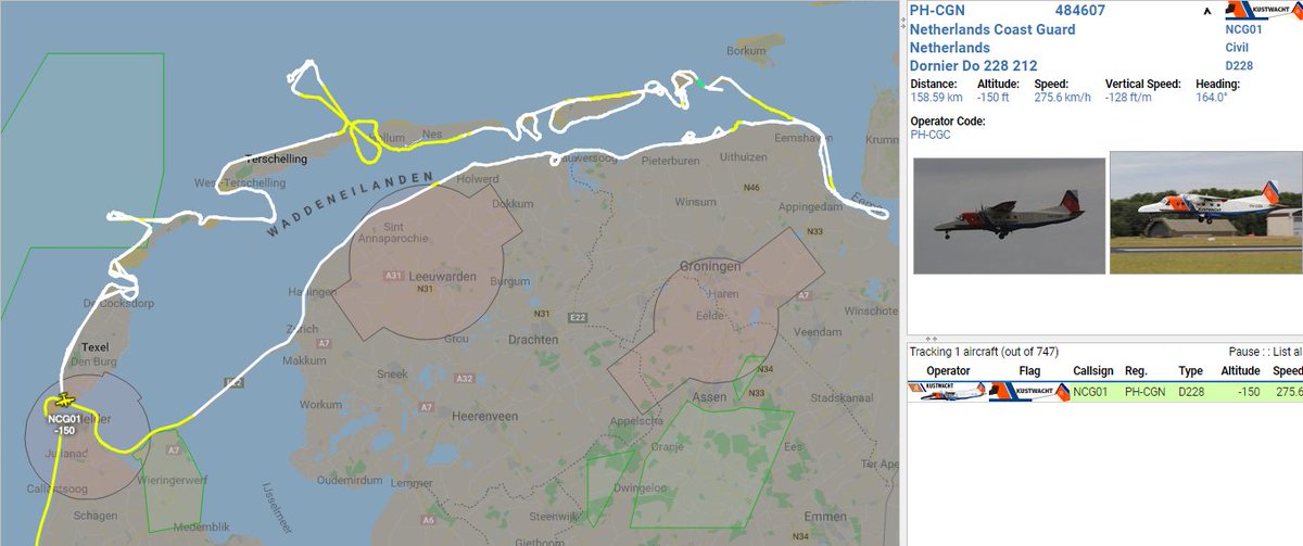 Kustwachtvliegtuig 'Coastguard-01' heeft zojuist een intensieve inspectie gedaan langs de Waddenzeekust &amp; Waddeneilanden. Op een aantal plaatsen afval vanuit de overboord geslagen containers aangetroffen maar de meeste dijken/stranden zijn schoon. #cleanupwadden #containers