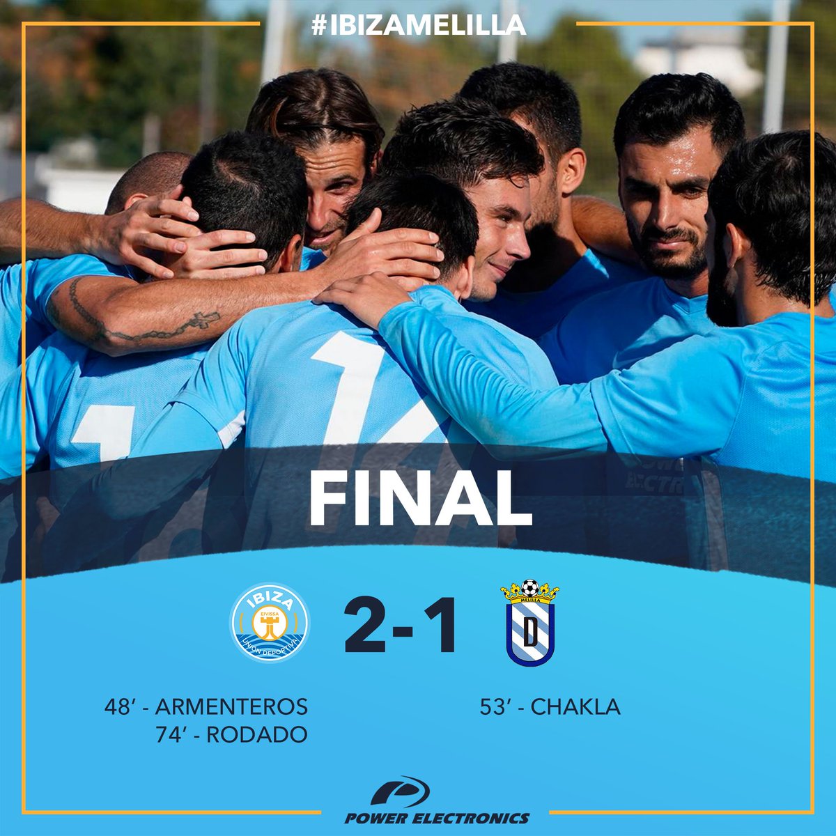 ibizaud's tweet photo. ¡FINAL! 👏👏👏
#UDIbiza - @UDMelilla (2-1)
#IbizaMelilla #VamosIbiza https://t.co/YmjV7D1Mg5