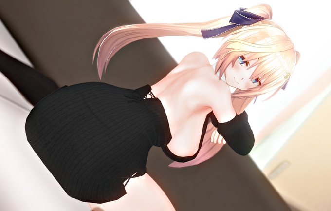 #CM3D2 #cm3d版深夜の真剣エディット60分一本勝負 
お題は「 黒色 」彼女の背中🖤✨ 