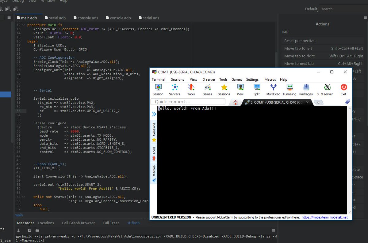 LabGluon's tweet image. Ya tenemosla plaquita (stm32f4disc) para empezar a trabajar en el proyecto de #makewithada. Espero escribir en estos días cómo se trabaja con ella. Ya tenemos un pequeño hello word :) @MakeWithAda #ada